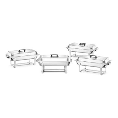 Ohřívač jídla Chafing – sada 4 kusů, HENDI, GN 1/1, 7,5L, 600x355x(H)305mm | 238837-1